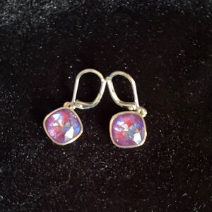 Elegant Silver and Purple Earrings